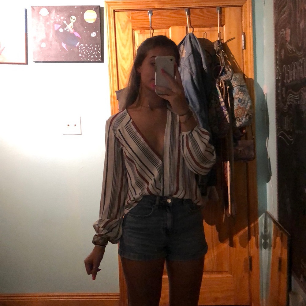 Semi crop long sleep top